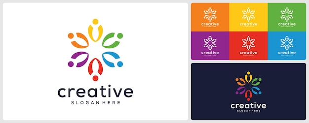 Creative family community logo design template