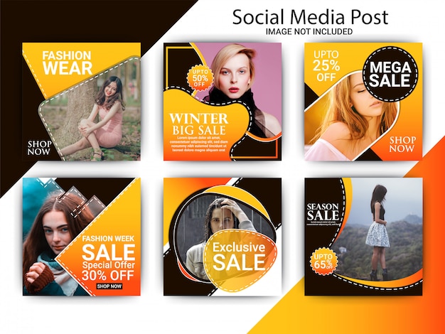 Creative fashion banner set