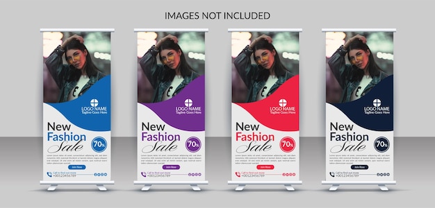 creative fashion roll up banner template
