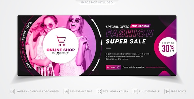 Creative fashion sale banner template