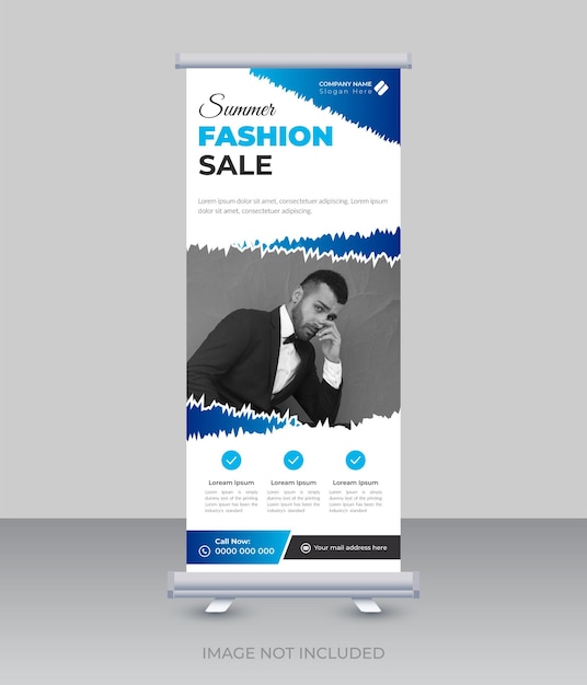 Creative fashion sale roll up banner template