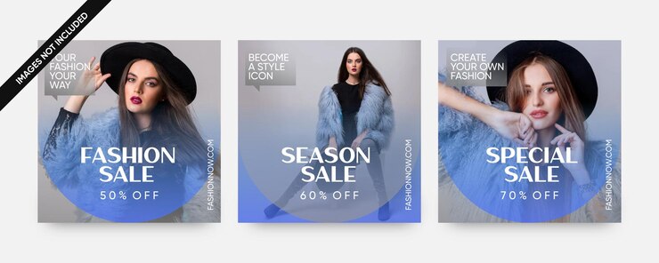 Vector creative fashion sale social media post templates