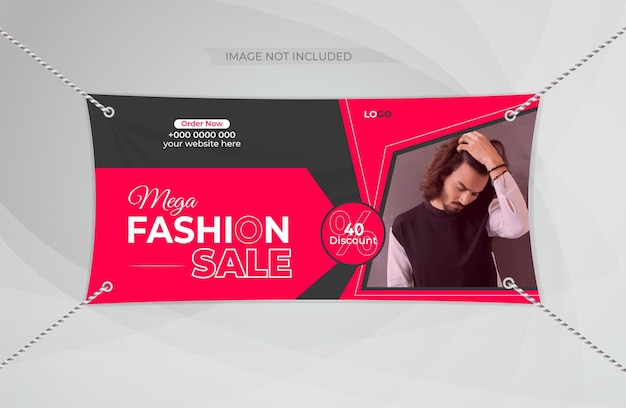 Vector creative fashion sale vinyl banner design template