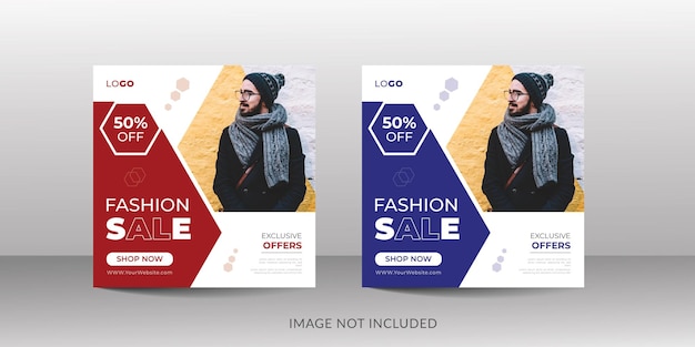 creative fashion social media post template