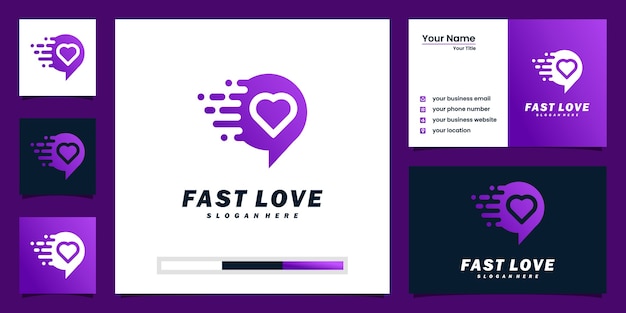 Creative fast love logo inspiration and business card design