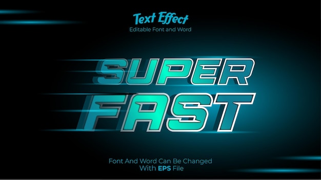 creative fast text effect with blue flare