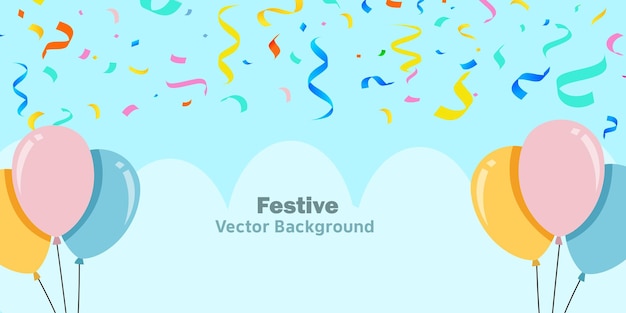 Творческий праздничный векторный фон с воздушными шарами в небе для баннеров, карт, флаеров, социальных сетей