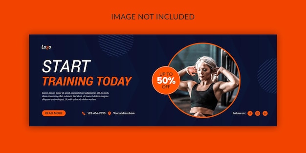 Creative fitness and gym facebook cover or web banner template