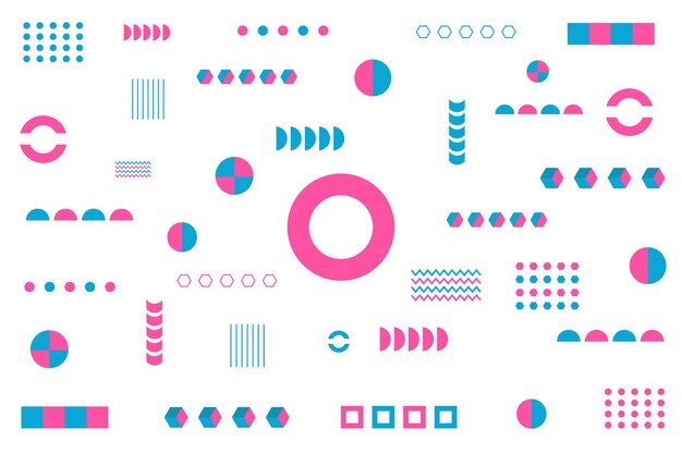 Creative flat geometric abstract shapes background