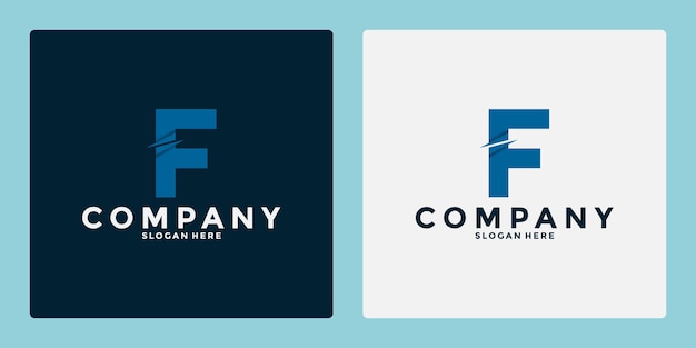 Creative flat logo design letter f , initial f with shadow for your business