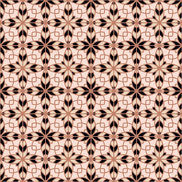 Creative floral geometry seamless vector tile pattern Abstract