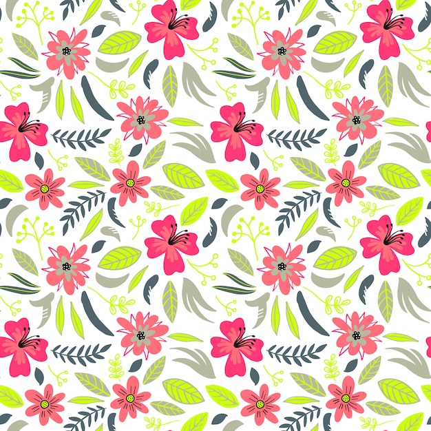 Creative floral seamless pattern background with flowers