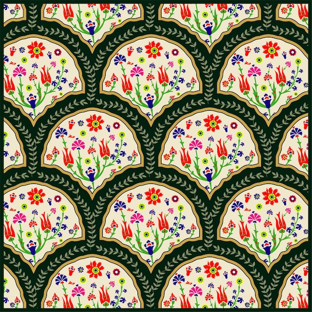 Creative floral textile design and floral seemless pattern