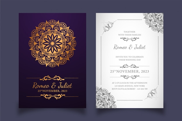 Creative floral wedding invitation card