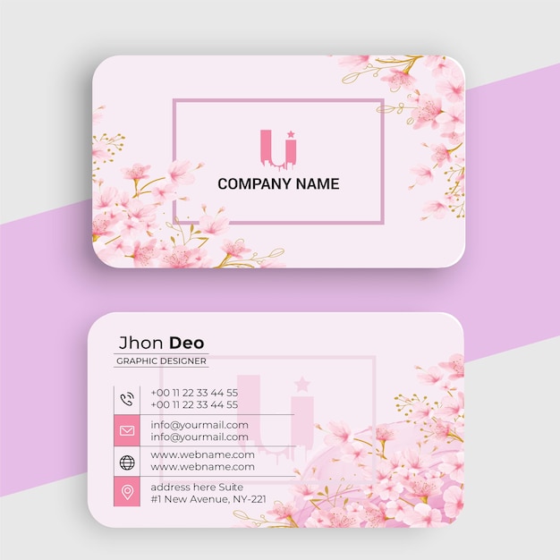 Vector creative flower business card design