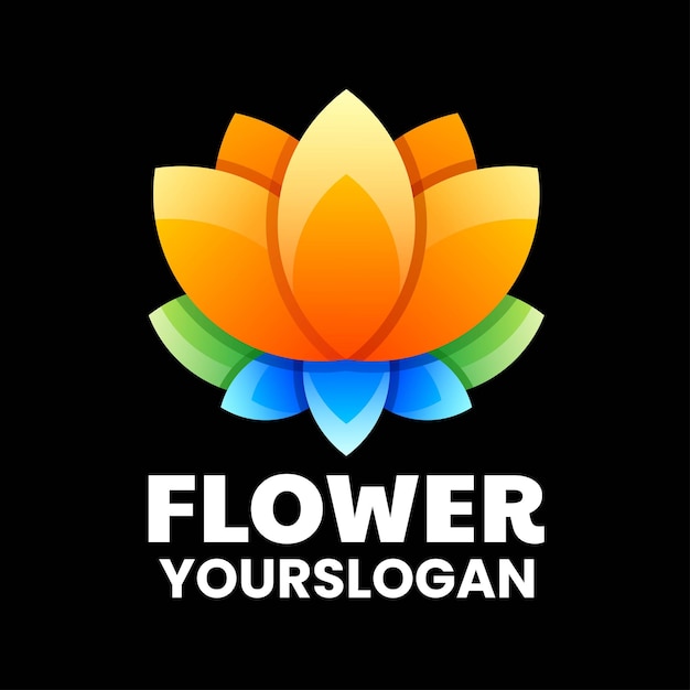 Vettore design del logo colorato fiore creativo