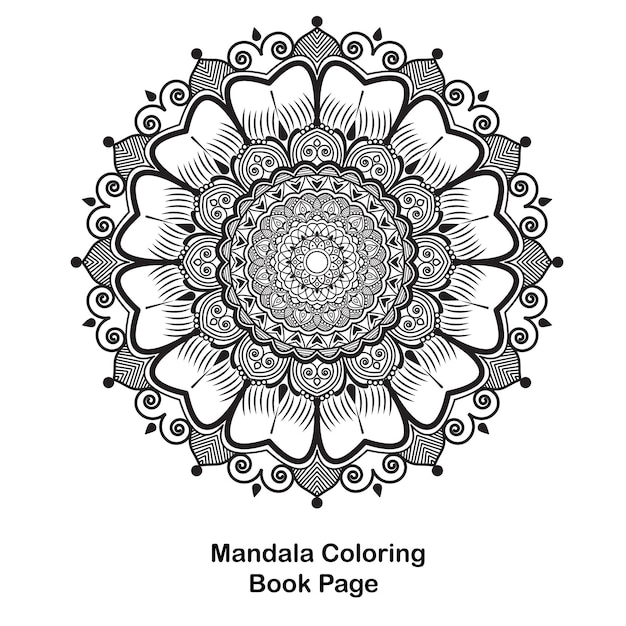 Vettore fiore creativo libro da colorare mandala design