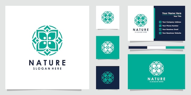 Creative flower logo and business card Logo