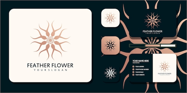 Creative flower with feather concept