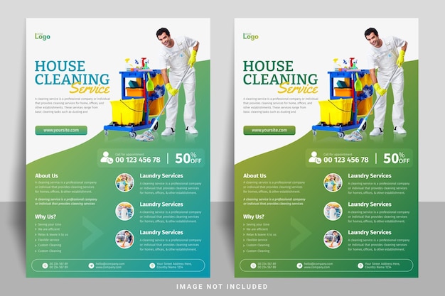 Vector creative flyer template for cleaning service