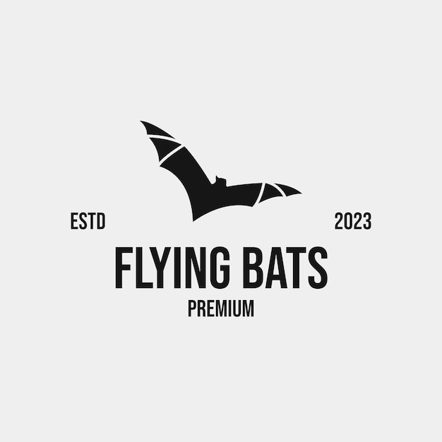 創造的な飛行コウモリのロゴ デザイン コンセプト イラスト アイデア