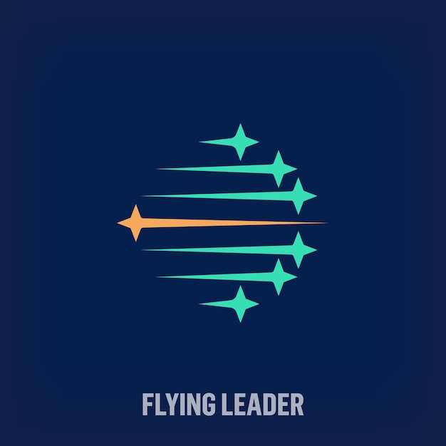 Vector creative flying leader and splash star logo uniquely designed color transitions development