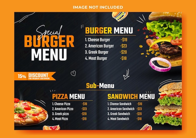creative food menu template illustration