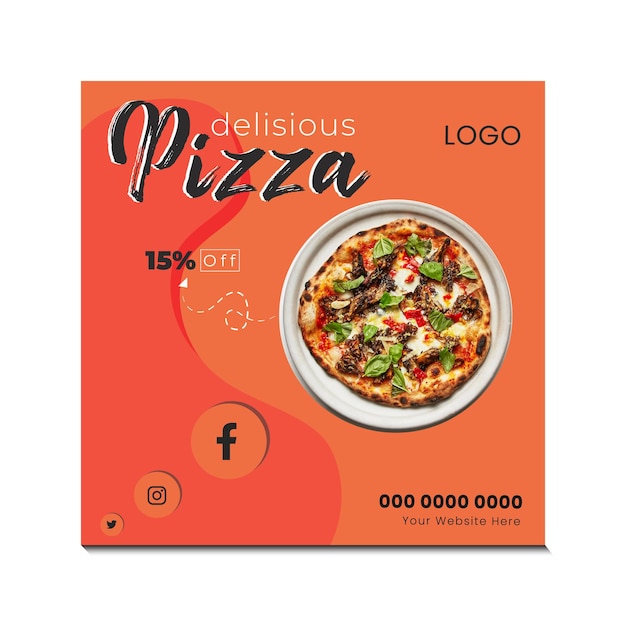 Vector creative food social media post design