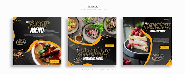 Vector creative food social media post template vector