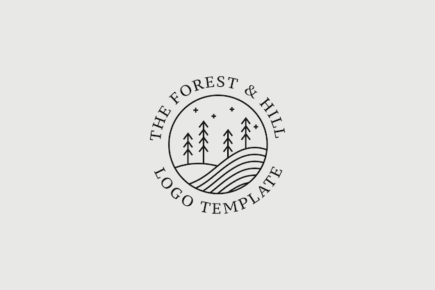 Creative Forest Outline Logo Design