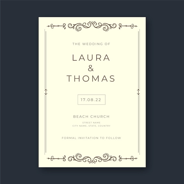 Vector creative formal wedding invitation