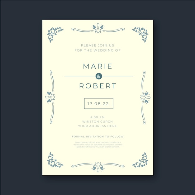 Vector creative formal wedding invitation