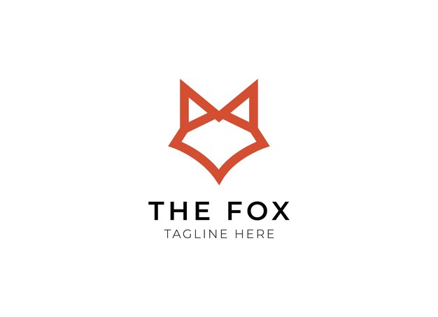 Vector creative fox animal modern simple design concept logo