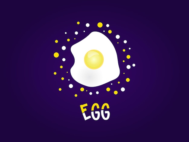 Vector creative fried egg illustration on background