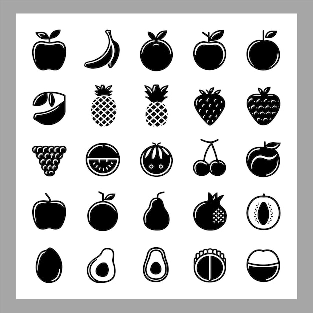 creative fruit silhouettes apple pear orange and kiwi styles
