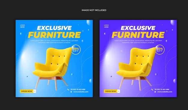 Creative Furniture Social Media Post Template Design