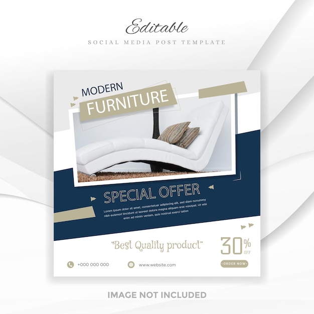 Vector creative furniture social media post template