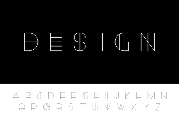 Vector creative futuristic font modern english alphabet unusual latin letters