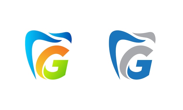 Creative G letter dental care logo design