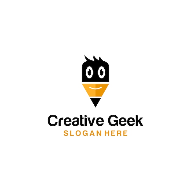 Creative geek logo pencil