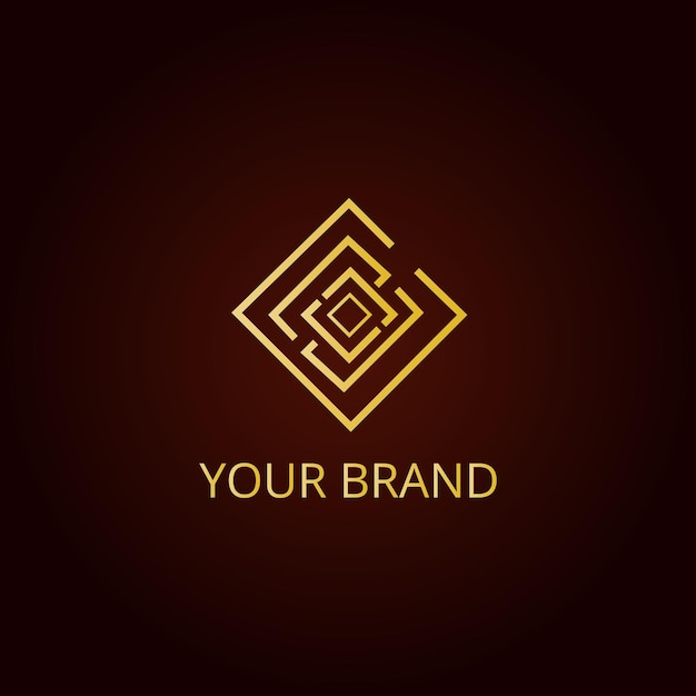 Vettore logo creativo geometrico di lusso