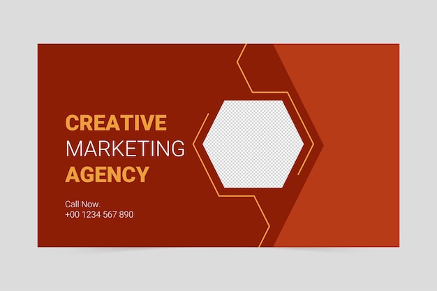 Vector creative geometric marketing agency social media cover template