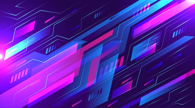 Creative geometric shapes abstract 3d purple circuit technology business background