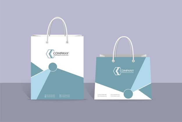 Creative geometric shopping bag template