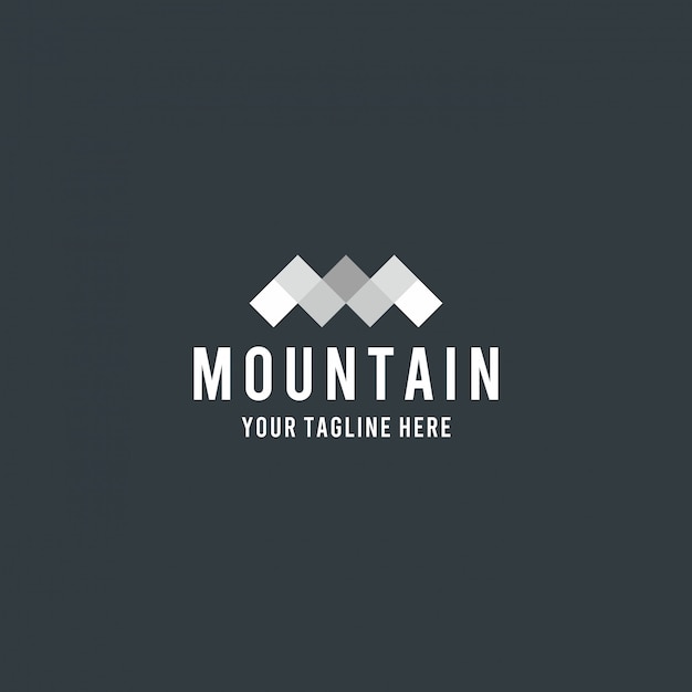 크리 에이 티브 기하학 산 로고 디자인