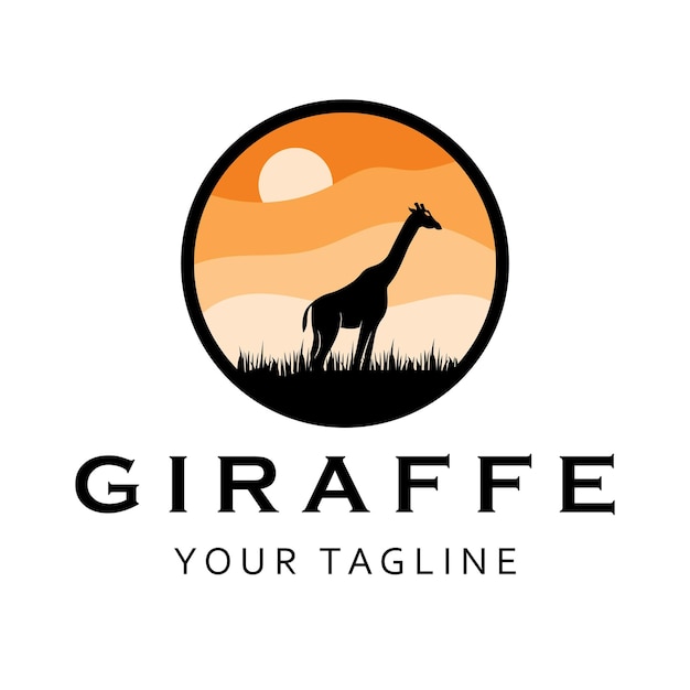 Creative giraffe logo with slogan template