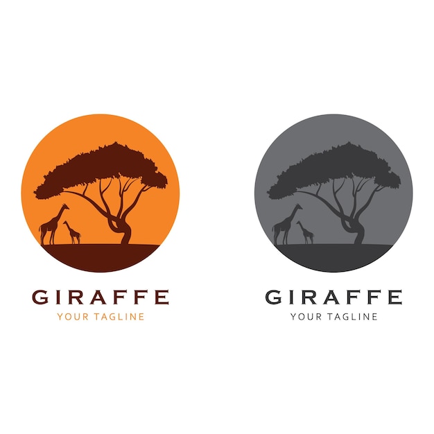 Logo creativo della giraffa con modello di slogan