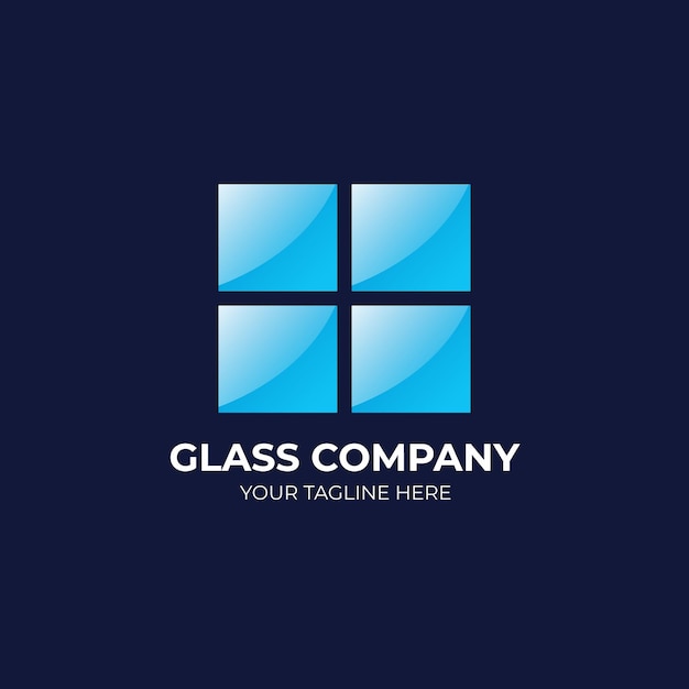 創造的なガラスのロゴ デザイン ベクトル テンプレート