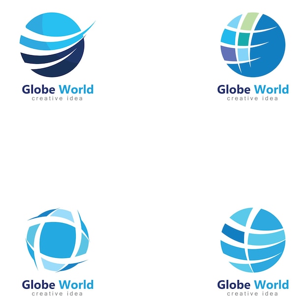 Creative globe logo icon template