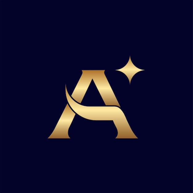 CREATIVE GOLD BEAUTY LOGO CROWN LETTER A